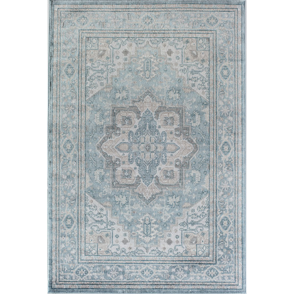 World Menagerie Lemont Oriental Blue Area Rug & Reviews Wayfair